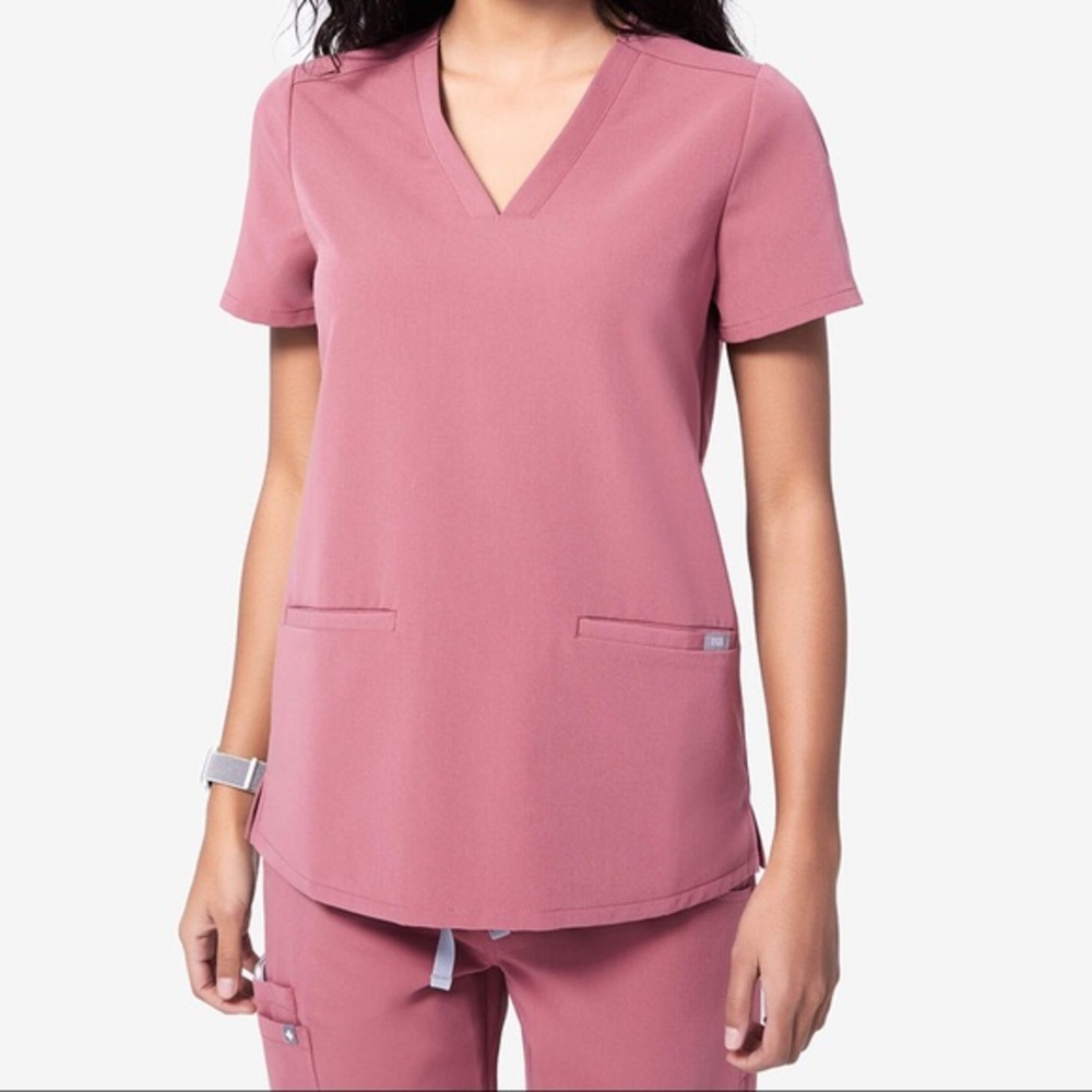Figs Mauve Casma Scrub Top XXS